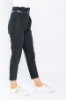 Picture of Woman Black High Waist Belted Work Trousers