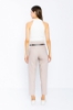 Picture of Woman Beige High Waist Belted Work Trousers