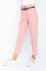 Picture of Woman Powder High Waist Belted Work Trousers