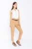 Picture of Woman Camel High Waist Belted Work Trousers