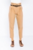 Picture of Woman Camel High Waist Belted Work Trousers