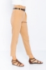 Picture of Woman Camel High Waist Belted Work Trousers