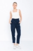 Kadın Lacivert Rahat Kesim Yüksek Bel Pantolon resmi