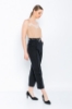 Picture of Woman Black Loose Cut Design Belted Trousers