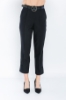Kadın Siyah Bol Kesim Tasarım Kemerli Pantolon resmi