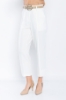 Picture of Woman White Loose Cut Design Belted Trousers