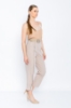 Picture of Woman Beige Loose Cut Design Belted Trousers