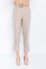 Picture of Woman Beige Loose Cut Design Belted Trousers