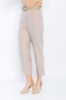 Picture of Woman Beige Loose Cut Design Belted Trousers