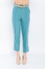 Kadın Mint Bol Kesim Tasarım Kemerli Pantolon resmi