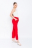 Picture of Woman Red Comfortable Cut Satin Material Trousers