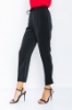 Picture of Woman Black Bird Gözlü Satin Material Loose Trousers