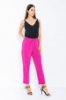 Picture of Woman Fuchsia Bird Gözlü Satin Material Loose Trousers