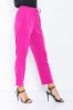 Picture of Woman Fuchsia Bird Gözlü Satin Material Loose Trousers