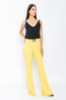 Picture of Woman Yellow High Waist Tokalı Flare Trotter Trousers
