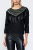 Picture of Woman Black Fringed Blouse