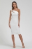 Picture of Woman White One Strap Midi Dress