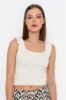 Picture of Woman White U Neck Knitwear Blouse