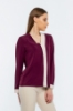 Picture of Woman Bordeux Maroon V Neck Two Colour Work Blouse