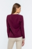 Picture of Woman Bordeux Maroon V Neck Two Colour Work Blouse