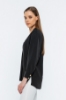 Picture of Woman Black V Neck Well Slit Blouse