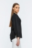 Picture of Woman Black V Neck Well Slit Blouse