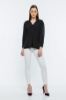 Picture of Woman Black V Neck Well Slit Blouse