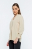 Picture of Woman Beige V Neck Well Slit Blouse