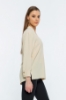 Picture of Woman Beige V Neck Well Slit Blouse