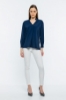 Picture of Woman Navy Navy Blue V Neck Well Slit Blouse