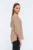 Picture of Woman Mink V Neck Well Slit Blouse