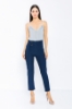 Picture of Woman Navy Navy Blue High Waist Normal Trotter Work Trousers