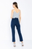 Picture of Woman Navy Navy Blue High Waist Normal Trotter Work Trousers