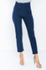 Picture of Woman Navy Navy Blue High Waist Normal Trotter Work Trousers