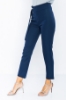 Kadın Lacivert Yüksek Bel Normal Paça Ofis Pantolon resmi