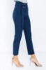 Picture of Woman Navy Navy Blue High Waist Normal Trotter Work Trousers