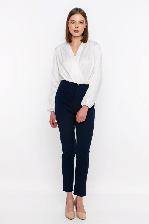 Picture of Woman Navy Navy Blue High Waist Trousers