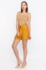 Picture of Woman Mustard Mustard Yellow High Waist pleat Detayli Sort
